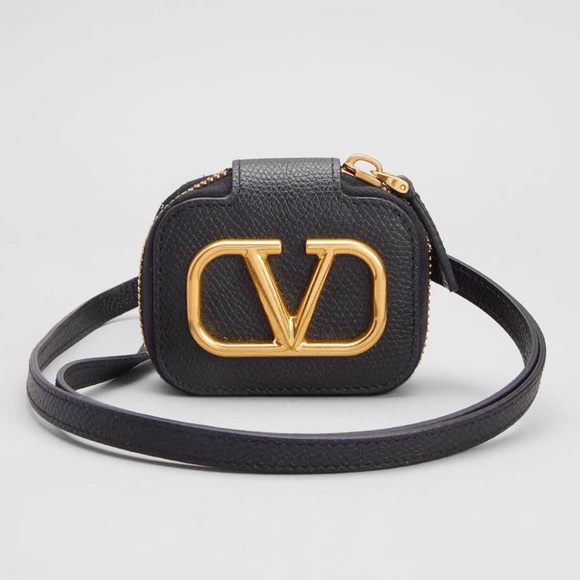 VALENTINO GARAVANI VLogo Calfskin Airpods Pro Case With Leather Strap - Picture 3 of 16